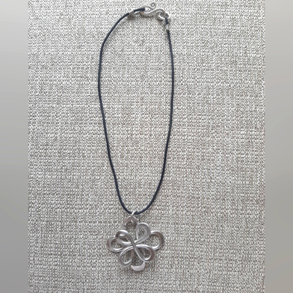 Abstract Aluminum Metal Flower Necklace